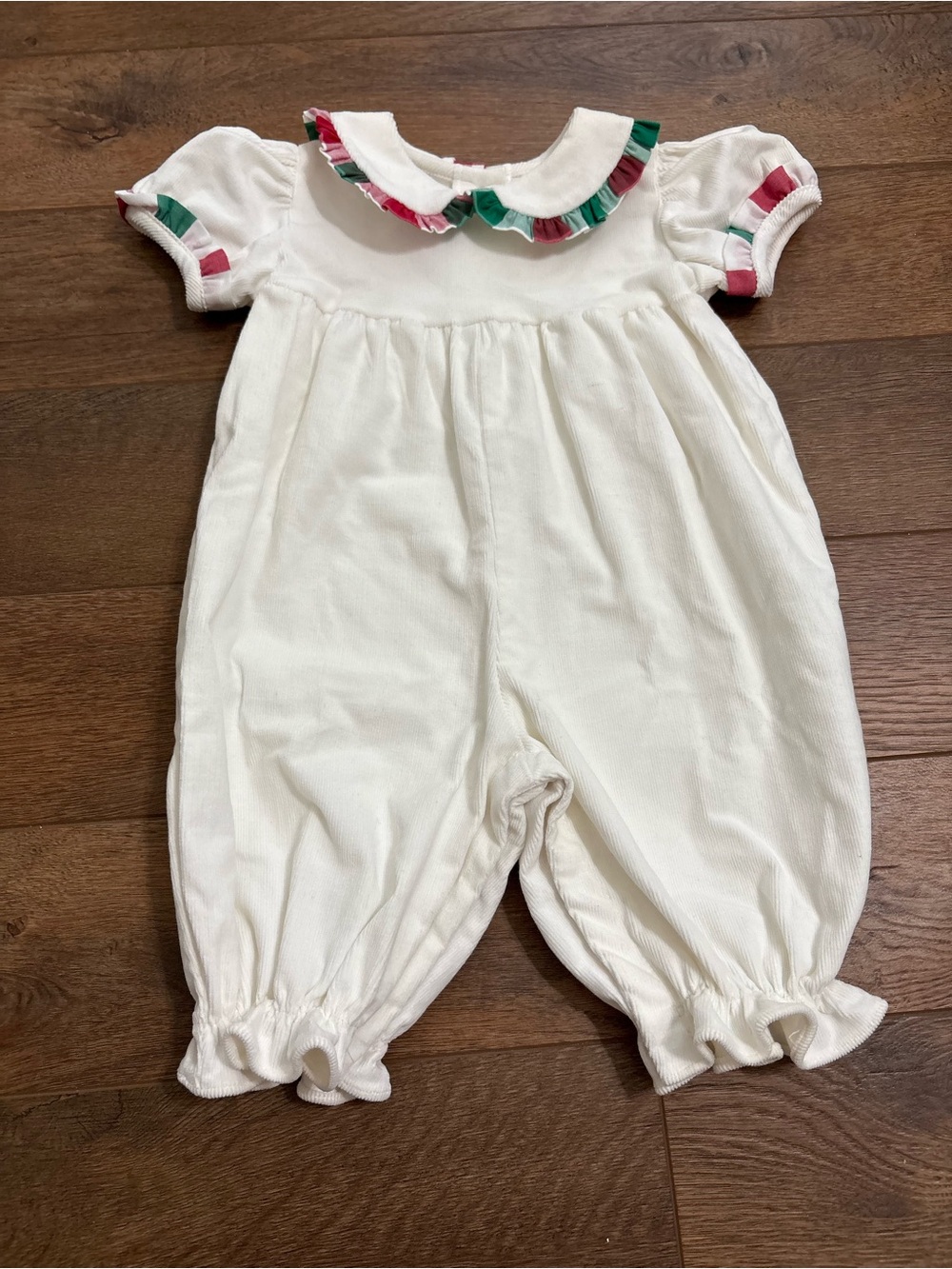 James & Lottie Christmas Corduroy Romper 3M Baby Girl